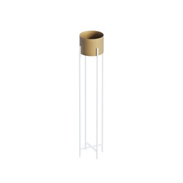 Aberto Design GED-024-C Maceta Decorativa Blanco y Dorado de 108 cm